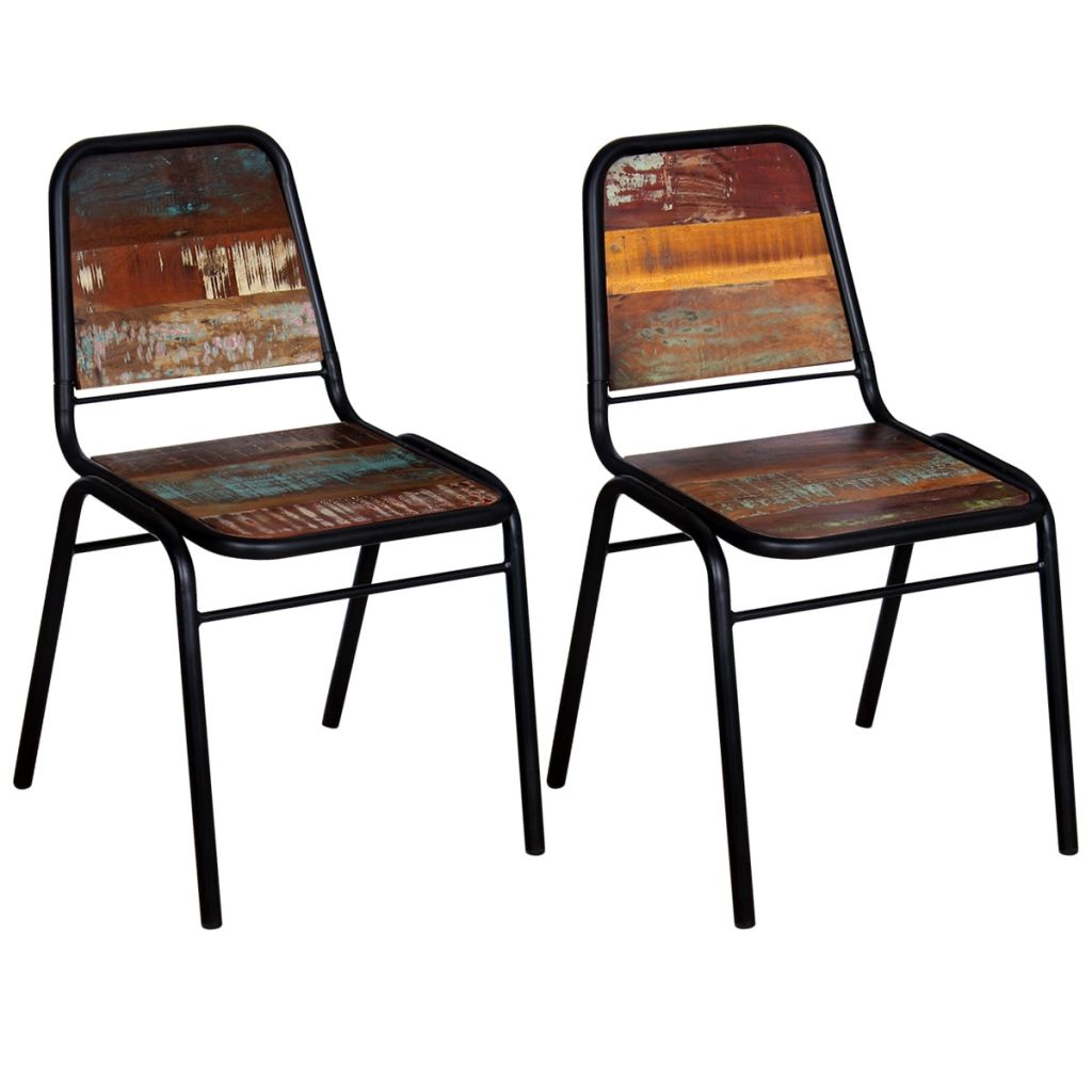 Dining Chairs 2 pcs Solid Reclaimed Wood- Kitchen & Dining Room Chairs - HomeShopIreland - Home Shop Ireland - Kitchen & Dining Room Chairs - Dining Chairs 2 pcs Solid Reclaimed Wood