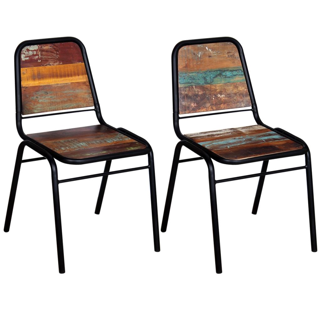 Dining Chairs 2 pcs Solid Reclaimed Wood- Kitchen & Dining Room Chairs - HomeShopIreland - Home Shop Ireland - Kitchen & Dining Room Chairs - Dining Chairs 2 pcs Solid Reclaimed Wood