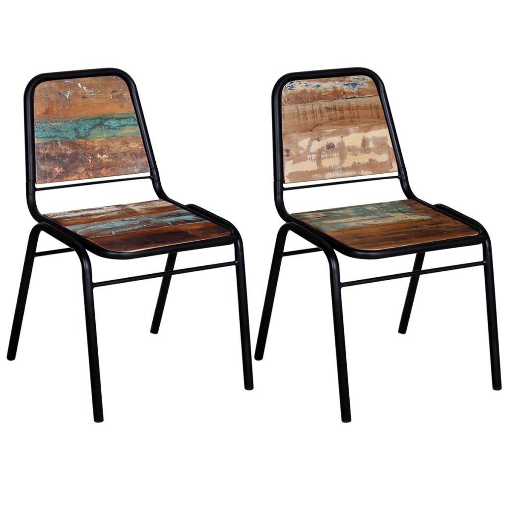 Dining Chairs 2 pcs Solid Reclaimed Wood- Kitchen & Dining Room Chairs - HomeShopIreland - Home Shop Ireland - Kitchen & Dining Room Chairs - Dining Chairs 2 pcs Solid Reclaimed Wood