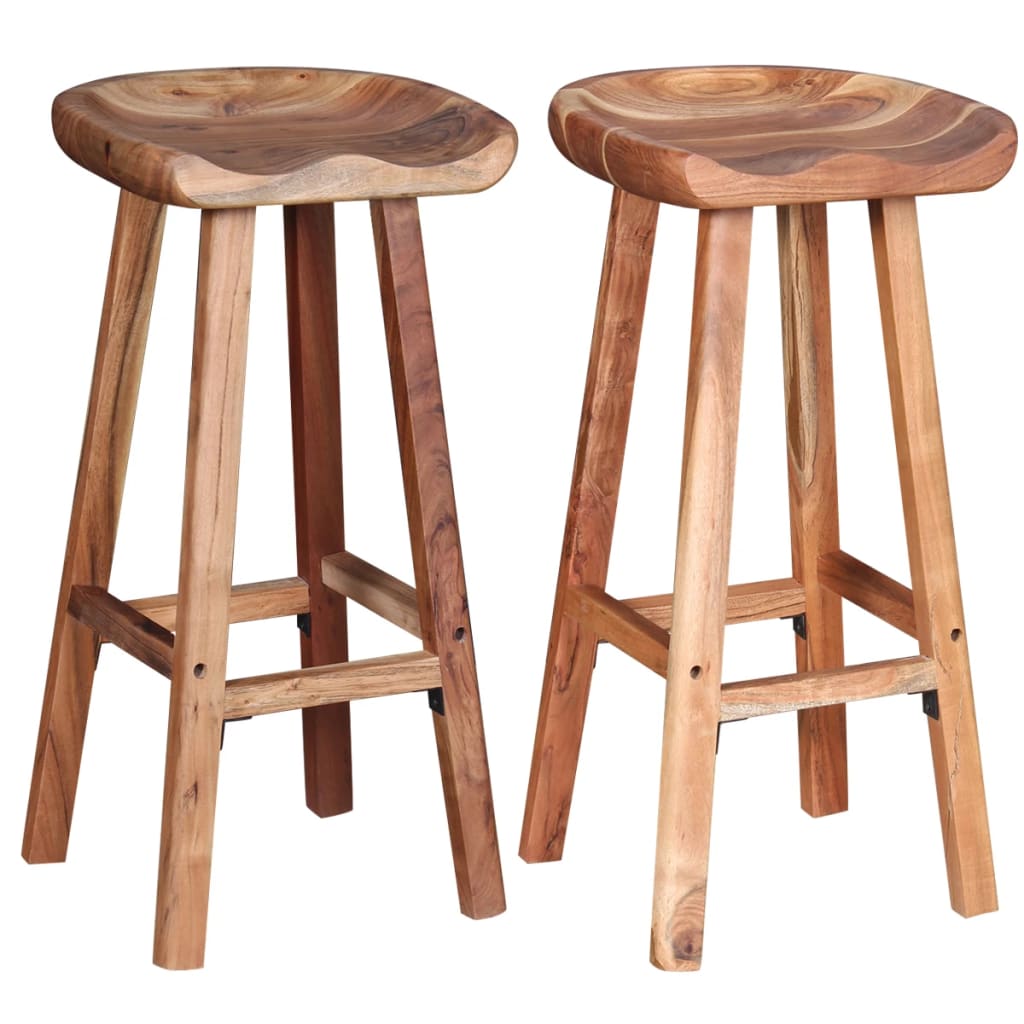 Bar Stools 2 pcs Solid Acacia Wood- Table & Bar Stools - HomeShopIreland - Home Shop Ireland - Table & Bar Stools - Bar Stools 2 pcs Solid Acacia Wood