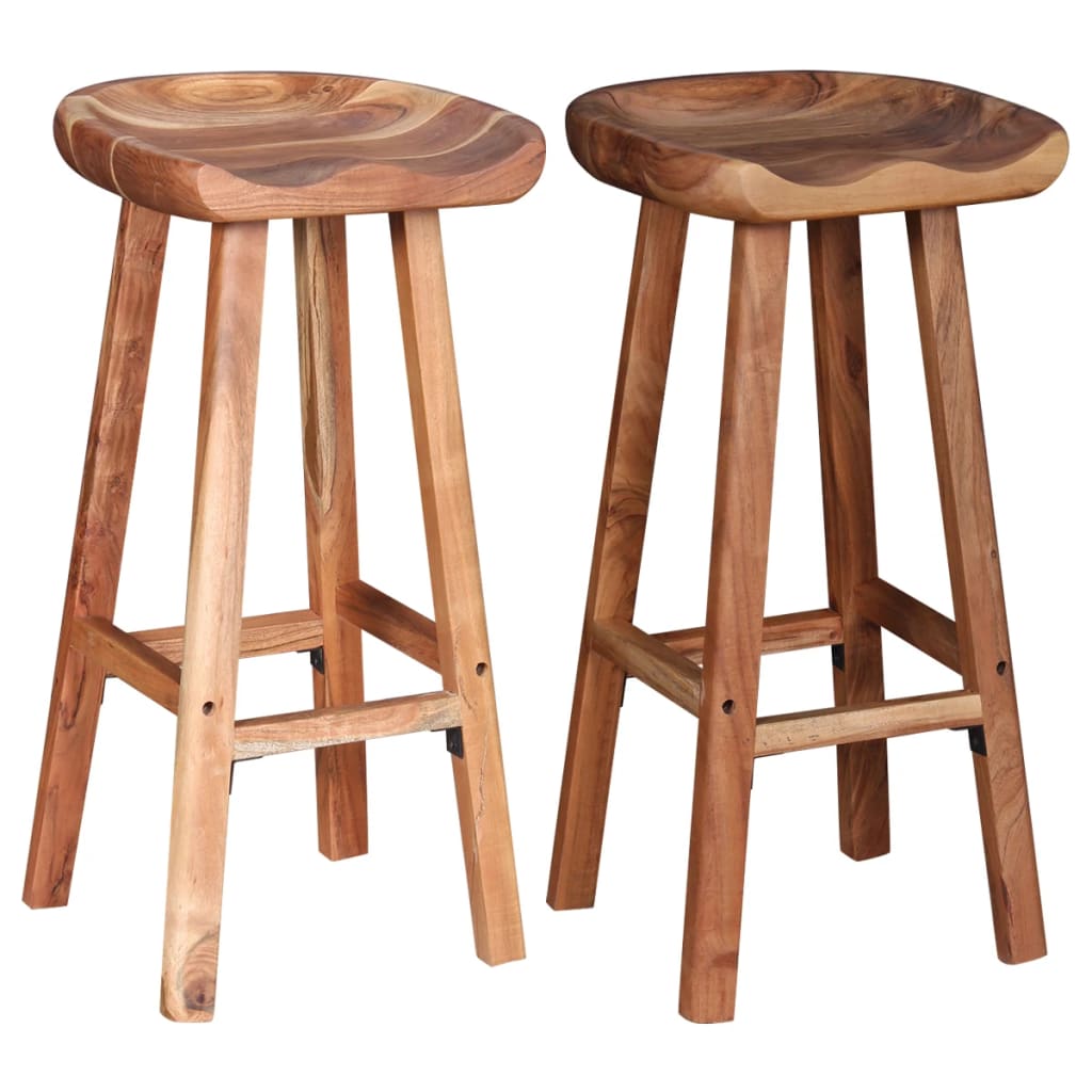 Bar Stools 2 pcs Solid Acacia Wood- Table & Bar Stools - HomeShopIreland - Home Shop Ireland - Table & Bar Stools - Bar Stools 2 pcs Solid Acacia Wood