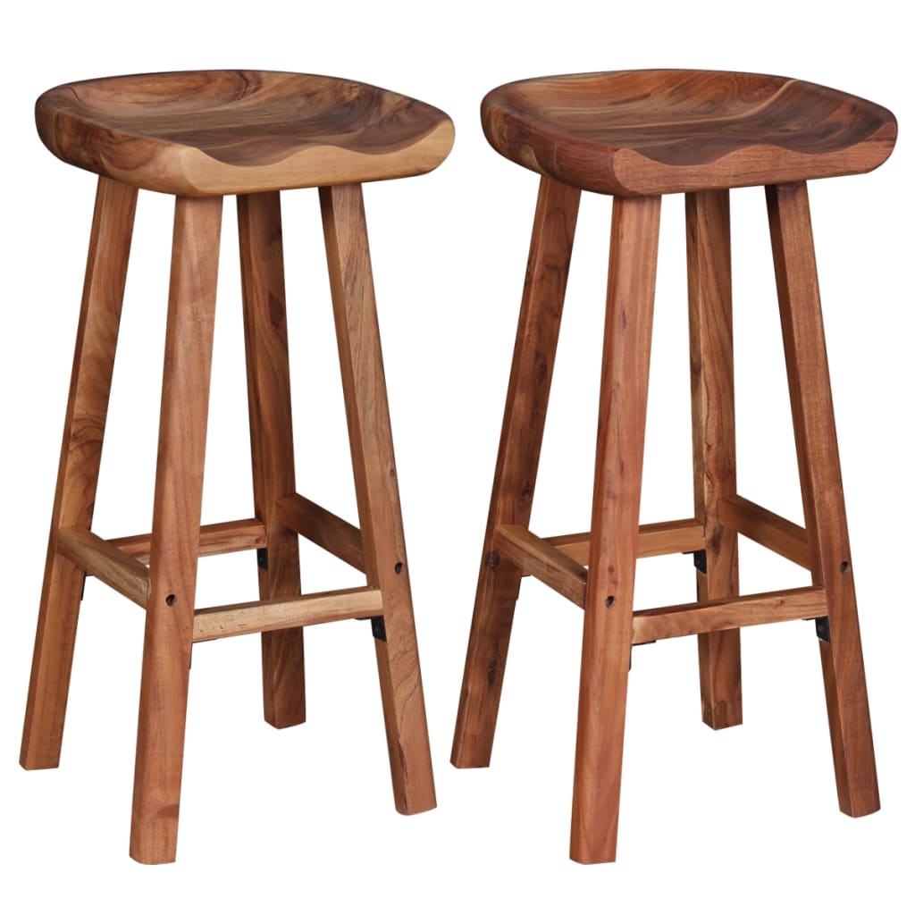 Bar Stools 2 pcs Solid Acacia Wood- Table & Bar Stools - HomeShopIreland - Home Shop Ireland - Table & Bar Stools - Bar Stools 2 pcs Solid Acacia Wood
