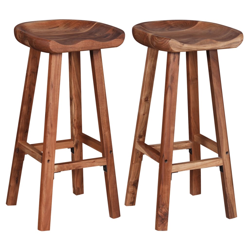 Bar Stools 2 pcs Solid Acacia Wood- Table & Bar Stools - HomeShopIreland - Home Shop Ireland - Table & Bar Stools - Bar Stools 2 pcs Solid Acacia Wood