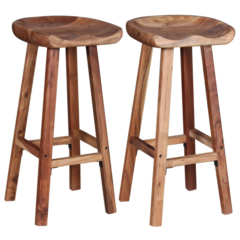 Bar Stools 2 pcs Solid Acacia Wood- Table & Bar Stools - HomeShopIreland - Home Shop Ireland - Table & Bar Stools - Bar Stools 2 pcs Solid Acacia Wood