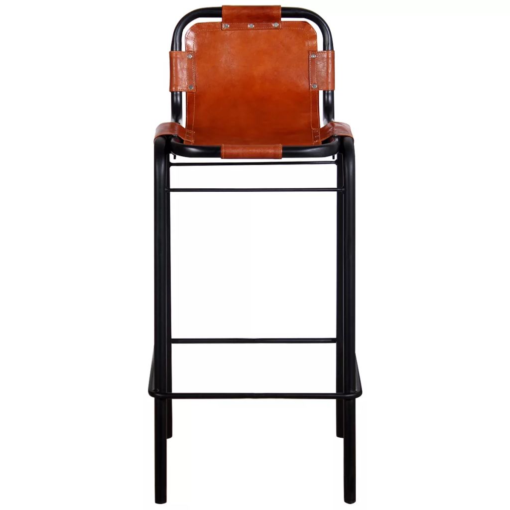 Bar Stools 2 pcs Real Leather- Table & Bar Stools - HomeShopIreland - Home Shop Ireland - Table & Bar Stools - Bar Stools 2 pcs Real Leather