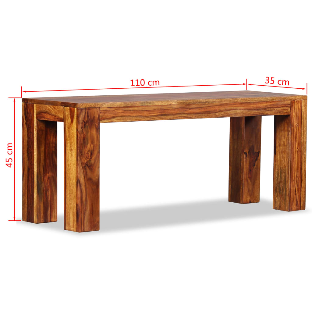 Bench Solid Sheesham Wood 110x35x45 cm- Storage & Entryway Benches - HomeShopIreland - Home Shop Ireland - Storage & Entryway Benches - Bench Solid Sheesham Wood 110x35x45 cm