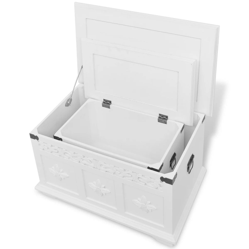 Two Piece Storage Chest Set White- Storage Chests - HomeShopIreland - Home Shop Ireland - Storage Chests - Two Piece Storage Chest Set White