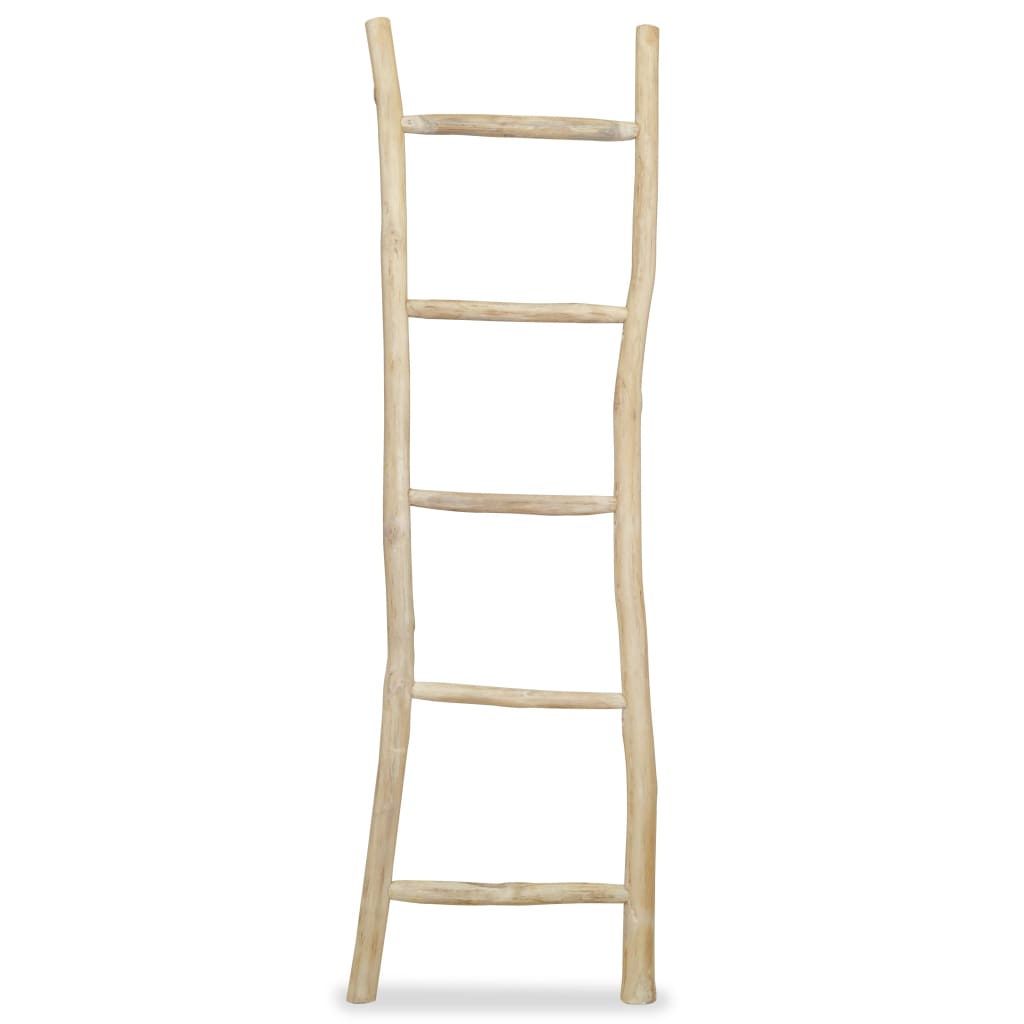 Towel Ladder with 5 Rungs Teak 45x150 cm Natural- Towel Racks & Holders - HomeShopIreland - Home Shop Ireland - Towel Racks & Holders - Towel Ladder with 5 Rungs Teak 45x150 cm Natural