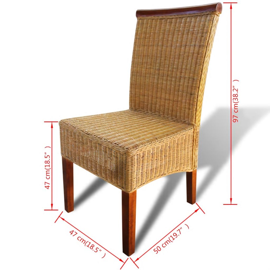 Dining Chairs 6 pcs Brown Natural Rattan- Kitchen & Dining Room Chairs - HomeShopIreland - Home Shop Ireland - Kitchen & Dining Room Chairs - Dining Chairs 6 pcs Brown Natural Rattan