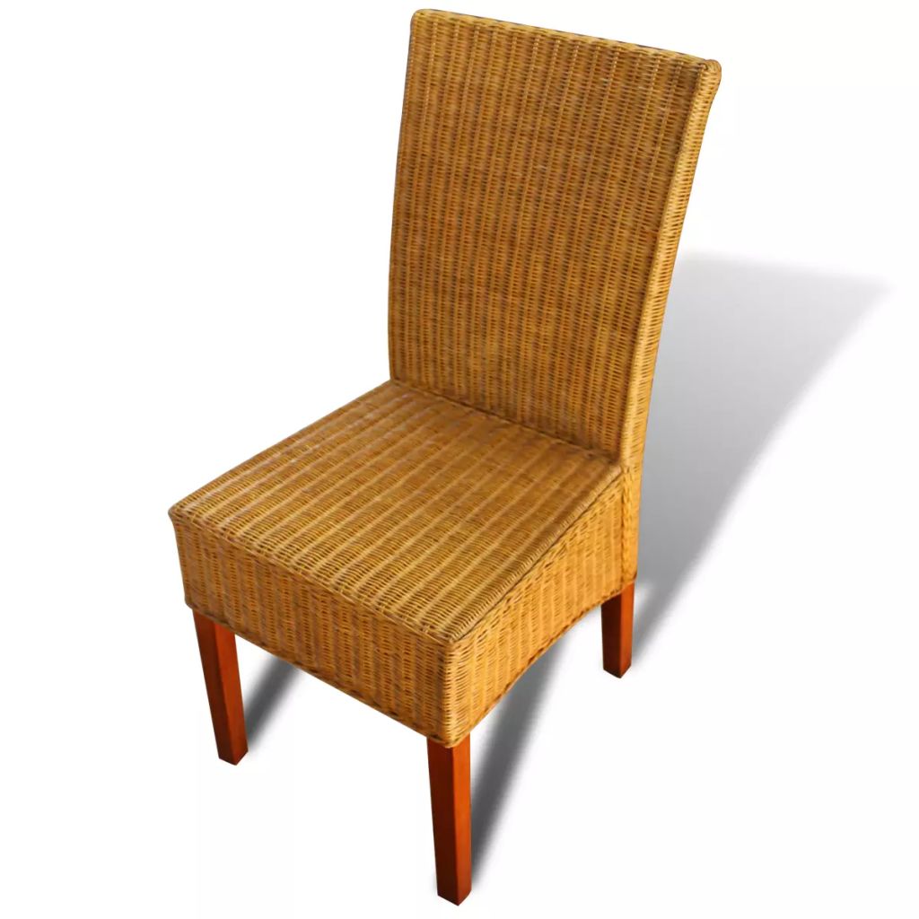 Dining Chairs 6 pcs Brown Natural Rattan- Kitchen & Dining Room Chairs - HomeShopIreland - Home Shop Ireland - Kitchen & Dining Room Chairs - Dining Chairs 6 pcs Brown Natural Rattan