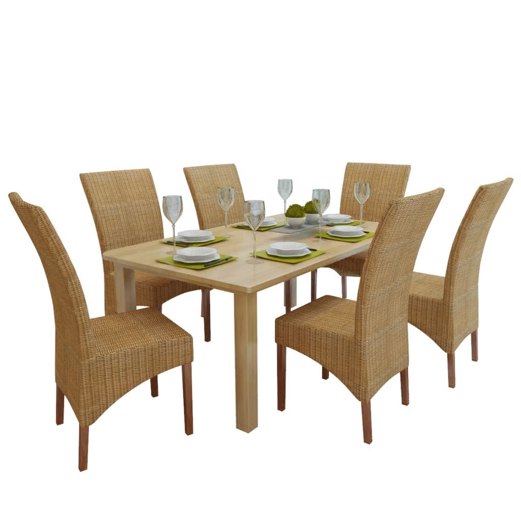 Dining Chairs 6 pcs Brown Natural Rattan- Kitchen & Dining Room Chairs - HomeShopIreland - Home Shop Ireland - Kitchen & Dining Room Chairs - Dining Chairs 6 pcs Brown Natural Rattan