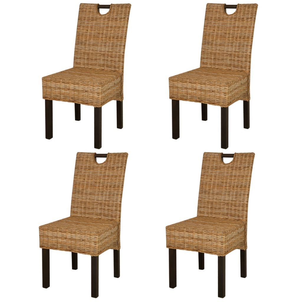 Dining Chair 4 pcs Kubu Rattan Mango Wood- Kitchen & Dining Room Chairs - HomeShopIreland - Home Shop Ireland - Kitchen & Dining Room Chairs - Dining Chair 4 pcs Kubu Rattan Mango Wood