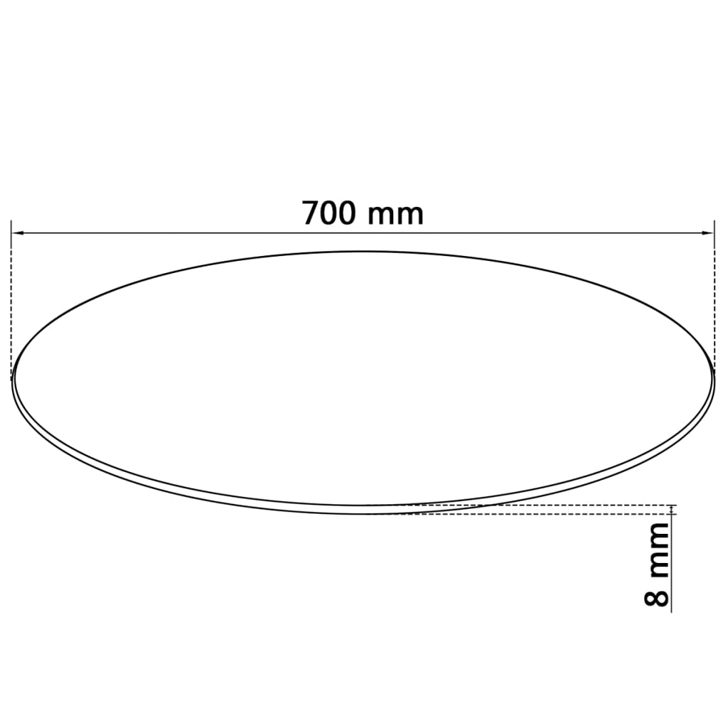 Table Top Tempered Glass Round 700 mm- Table Tops - HomeShopIreland - Home Shop Ireland - Table Tops - Table Top Tempered Glass Round 700 mm