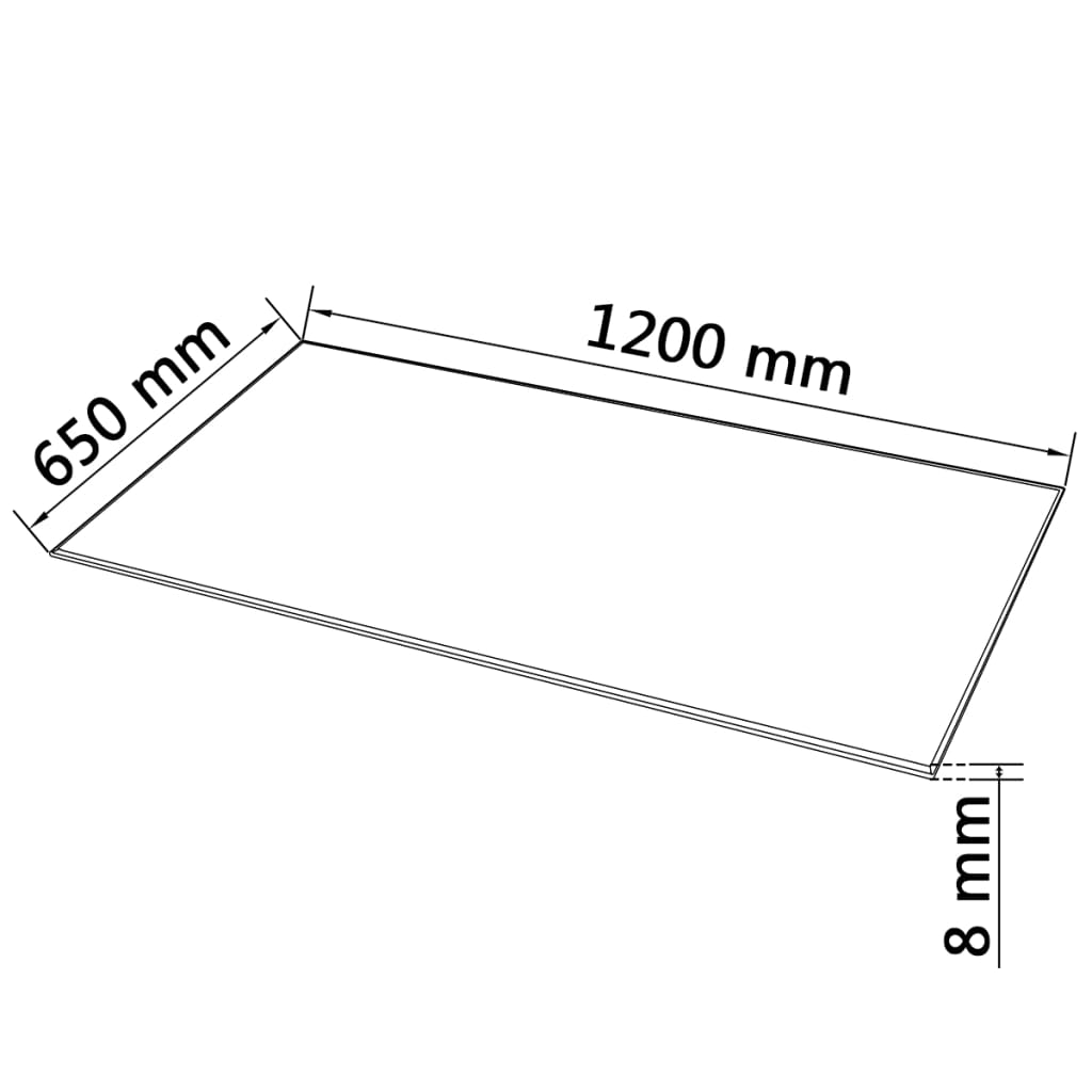 Table Top Tempered Glass Rectangular 1200x650 mm- Table Tops - HomeShopIreland - Home Shop Ireland - Table Tops - Table Top Tempered Glass Rectangular 1200x650 mm