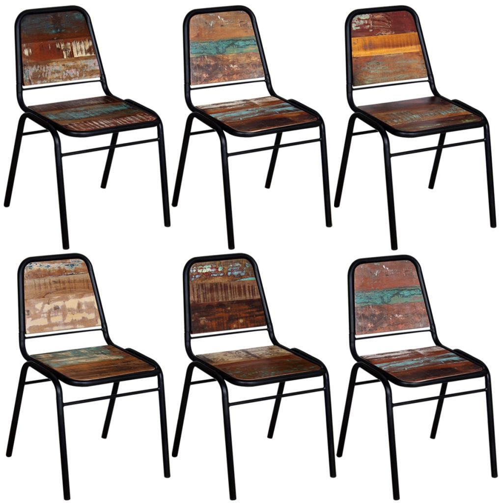 Dining Chairs 6 pcs Solid Reclaimed Wood- Kitchen & Dining Room Chairs - HomeShopIreland - Home Shop Ireland - Kitchen & Dining Room Chairs - Dining Chairs 6 pcs Solid Reclaimed Wood