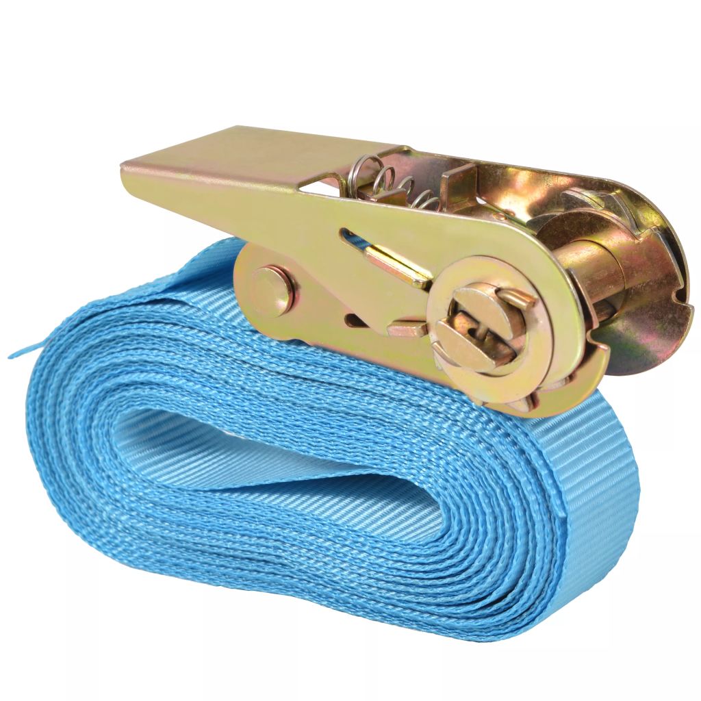 Ratchet Tie Down Straps 4 pcs 0.8 Tonnes 6mx25mm Blue- Tie Down Straps - HomeShopIreland - Home Shop Ireland - Tie Down Straps - Ratchet Tie Down Straps 4 pcs 0.8 Tonnes 6mx25mm Blue