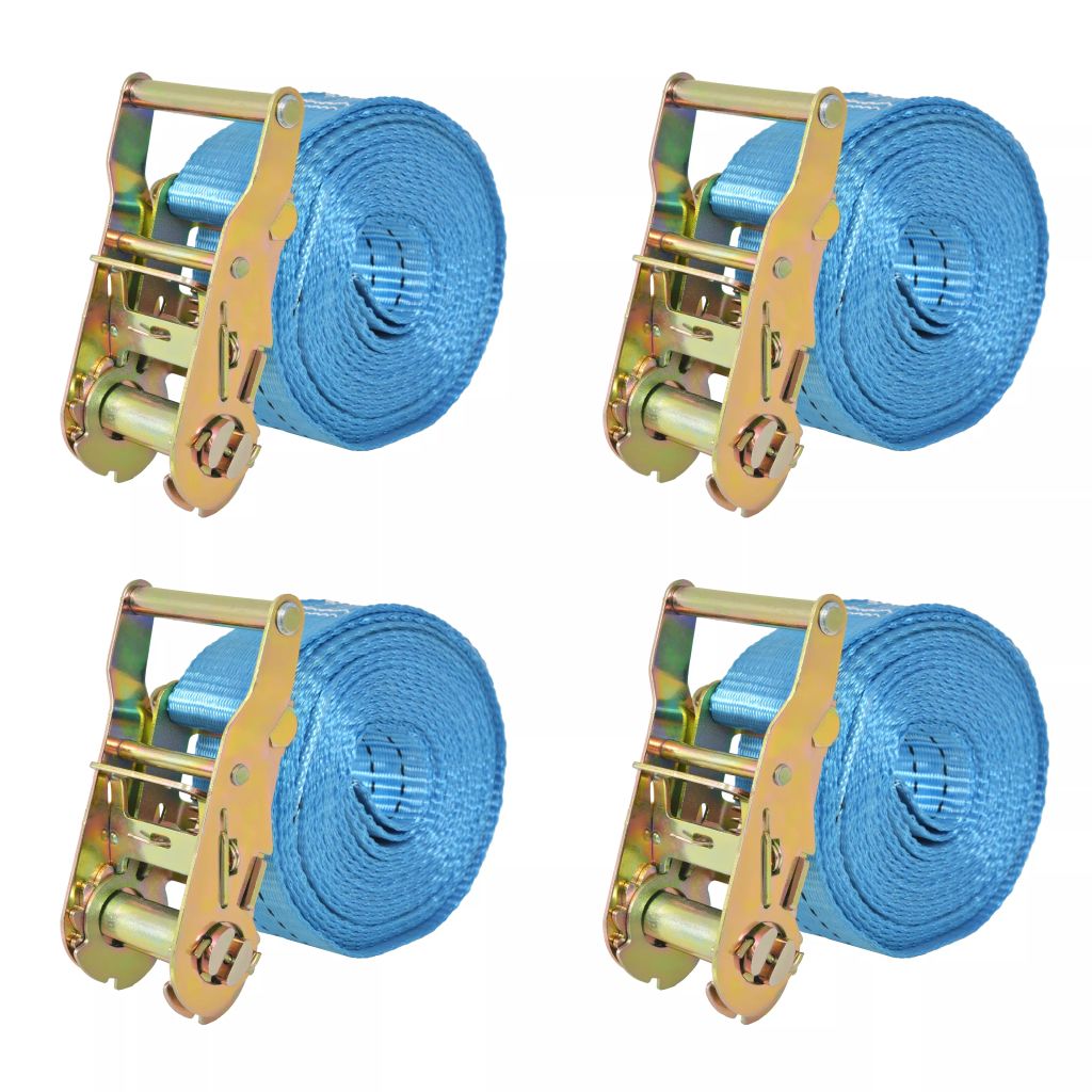 Ratchet Tie Down Straps 4 pcs 2 Tonnes 6mx38mm Blue- Tie Down Straps - HomeShopIreland - Home Shop Ireland - Tie Down Straps - Ratchet Tie Down Straps 4 pcs 2 Tonnes 6mx38mm Blue