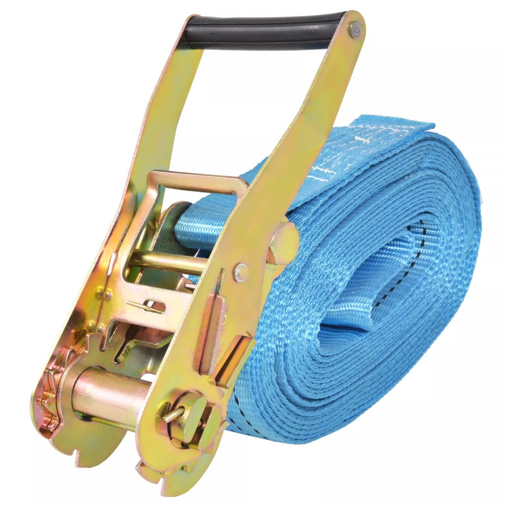 Ratchet Tie Down Straps 4 pcs 4 Tonnes 8mx50mm Blue- Tie Down Straps - HomeShopIreland - Home Shop Ireland - Tie Down Straps - Ratchet Tie Down Straps 4 pcs 4 Tonnes 8mx50mm Blue