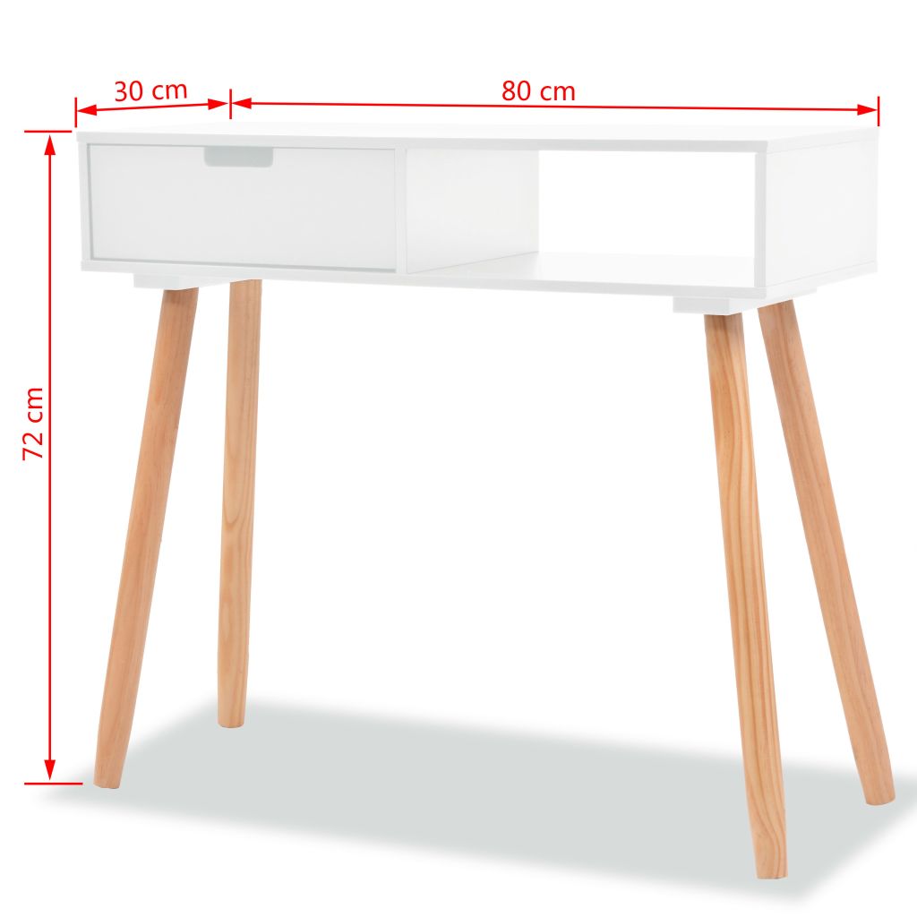 Console Table Solid Pinewood 80x30x72 cm White- End Tables - HomeShopIreland - Home Shop Ireland - End Tables - Console Table Solid Pinewood 80x30x72 cm White