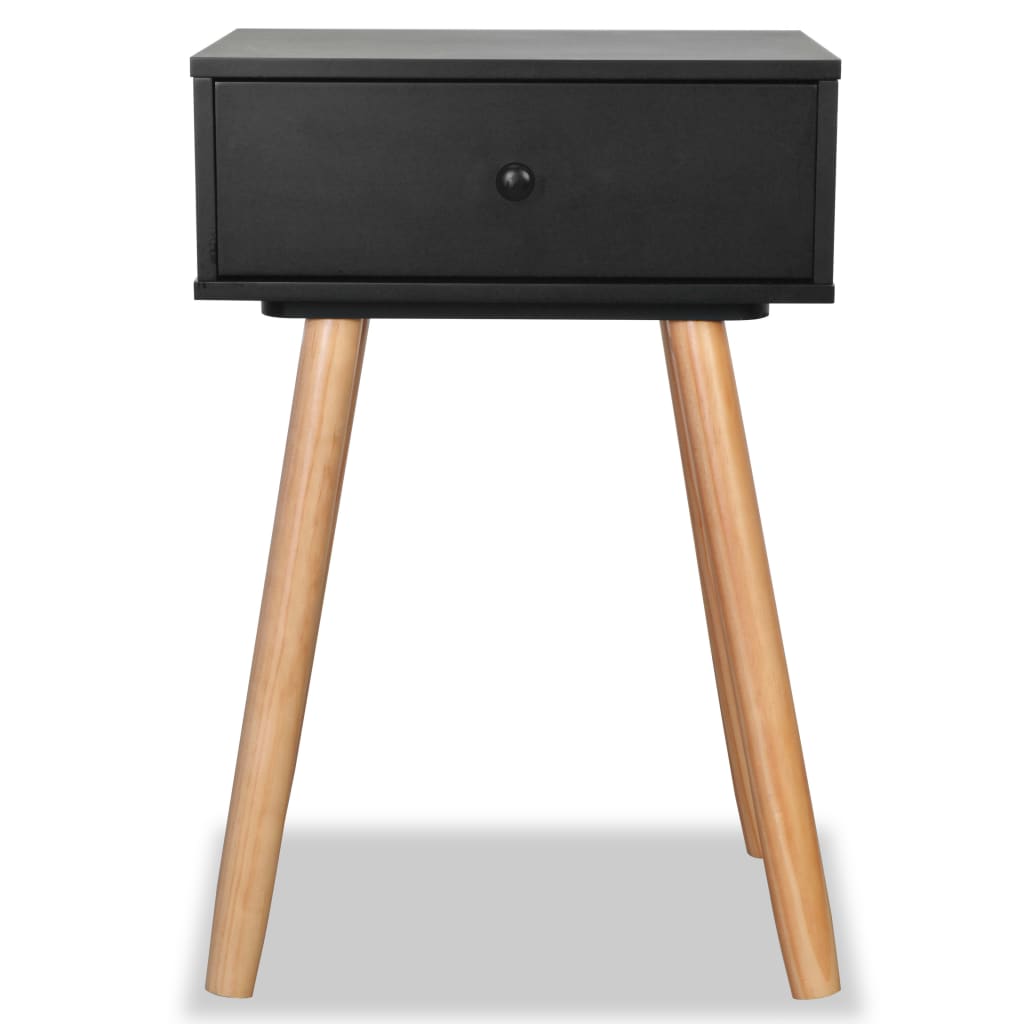 Bedside Tables 2 pcs Solid Pinewood 40x30x61 cm Black- End Tables - HomeShopIreland - Home Shop Ireland - End Tables - Bedside Tables 2 pcs Solid Pinewood 40x30x61 cm Black