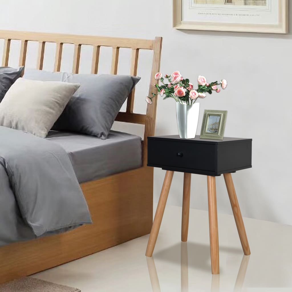 Bedside Tables 2 pcs Solid Pinewood 40x30x61 cm Black- End Tables - HomeShopIreland - Home Shop Ireland - End Tables - Bedside Tables 2 pcs Solid Pinewood 40x30x61 cm Black