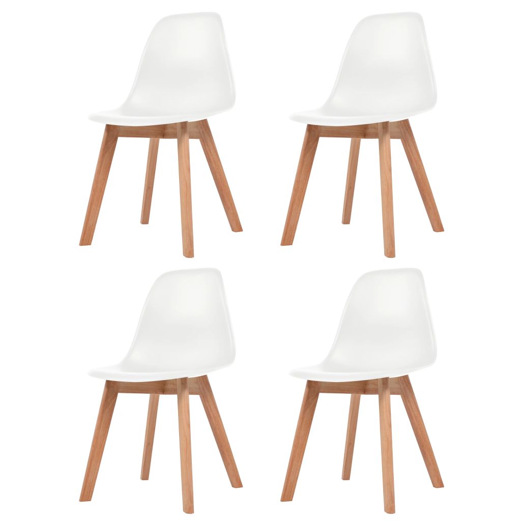 Dining Chairs 4 pcs White Plastic- Kitchen & Dining Room Chairs - HomeShopIreland - Home Shop Ireland - Kitchen & Dining Room Chairs - Dining Chairs 4 pcs White Plastic