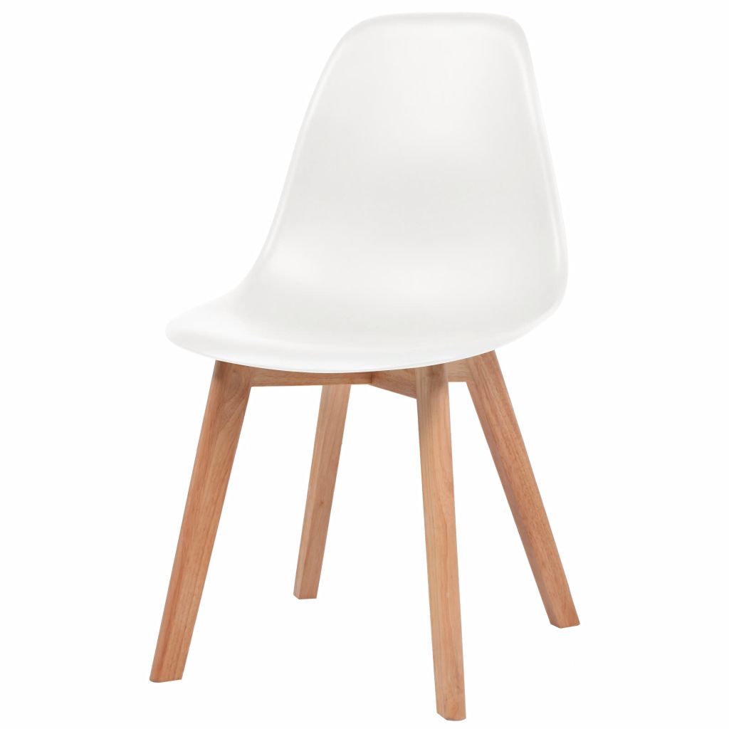 Dining Chairs 4 pcs White Plastic- Kitchen & Dining Room Chairs - HomeShopIreland - Home Shop Ireland - Kitchen & Dining Room Chairs - Dining Chairs 4 pcs White Plastic