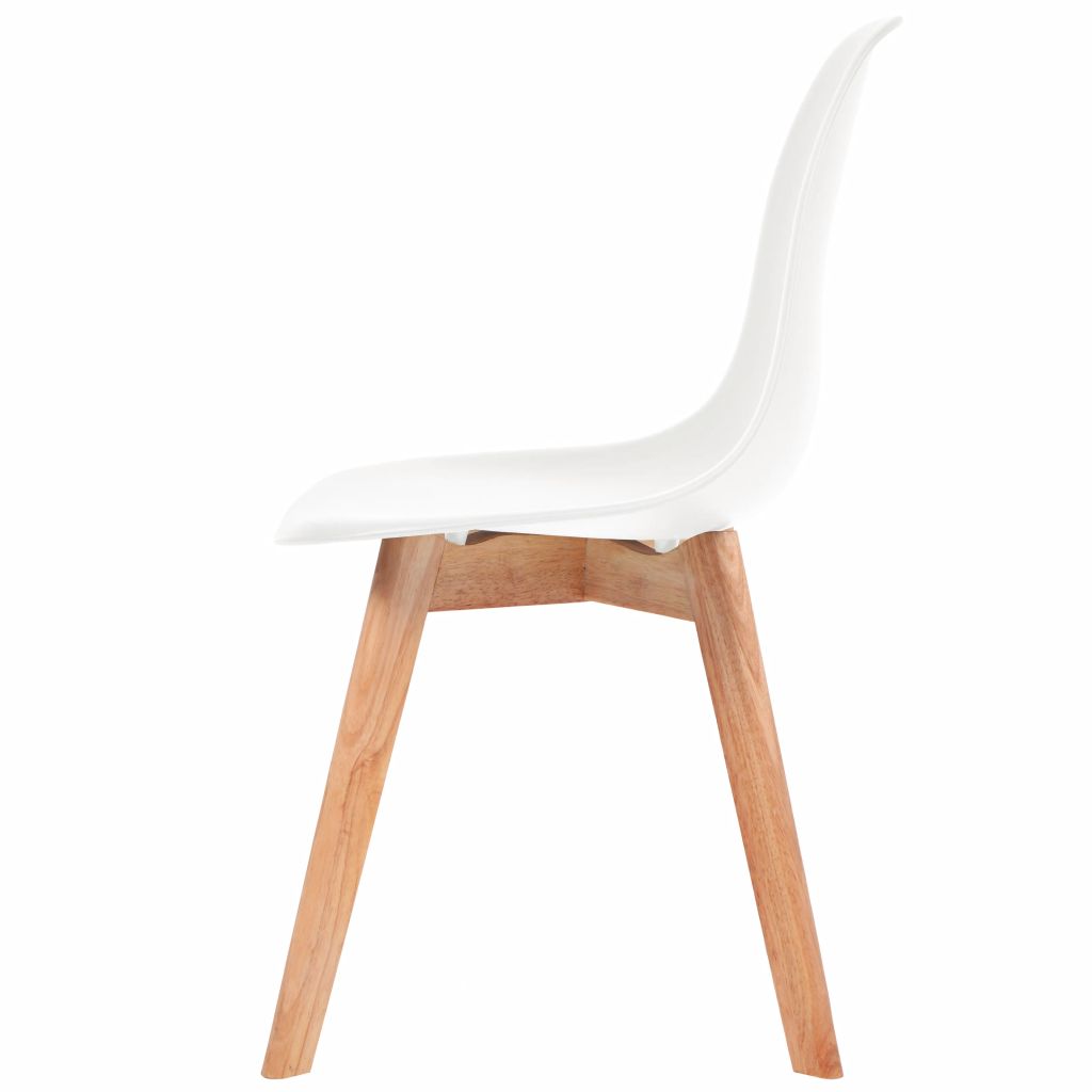 Dining Chairs 4 pcs White Plastic- Kitchen & Dining Room Chairs - HomeShopIreland - Home Shop Ireland - Kitchen & Dining Room Chairs - Dining Chairs 4 pcs White Plastic