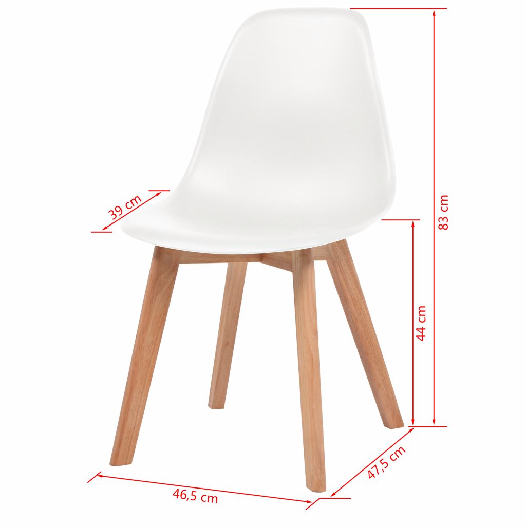 Dining Chairs 4 pcs White Plastic- Kitchen & Dining Room Chairs - HomeShopIreland - Home Shop Ireland - Kitchen & Dining Room Chairs - Dining Chairs 4 pcs White Plastic