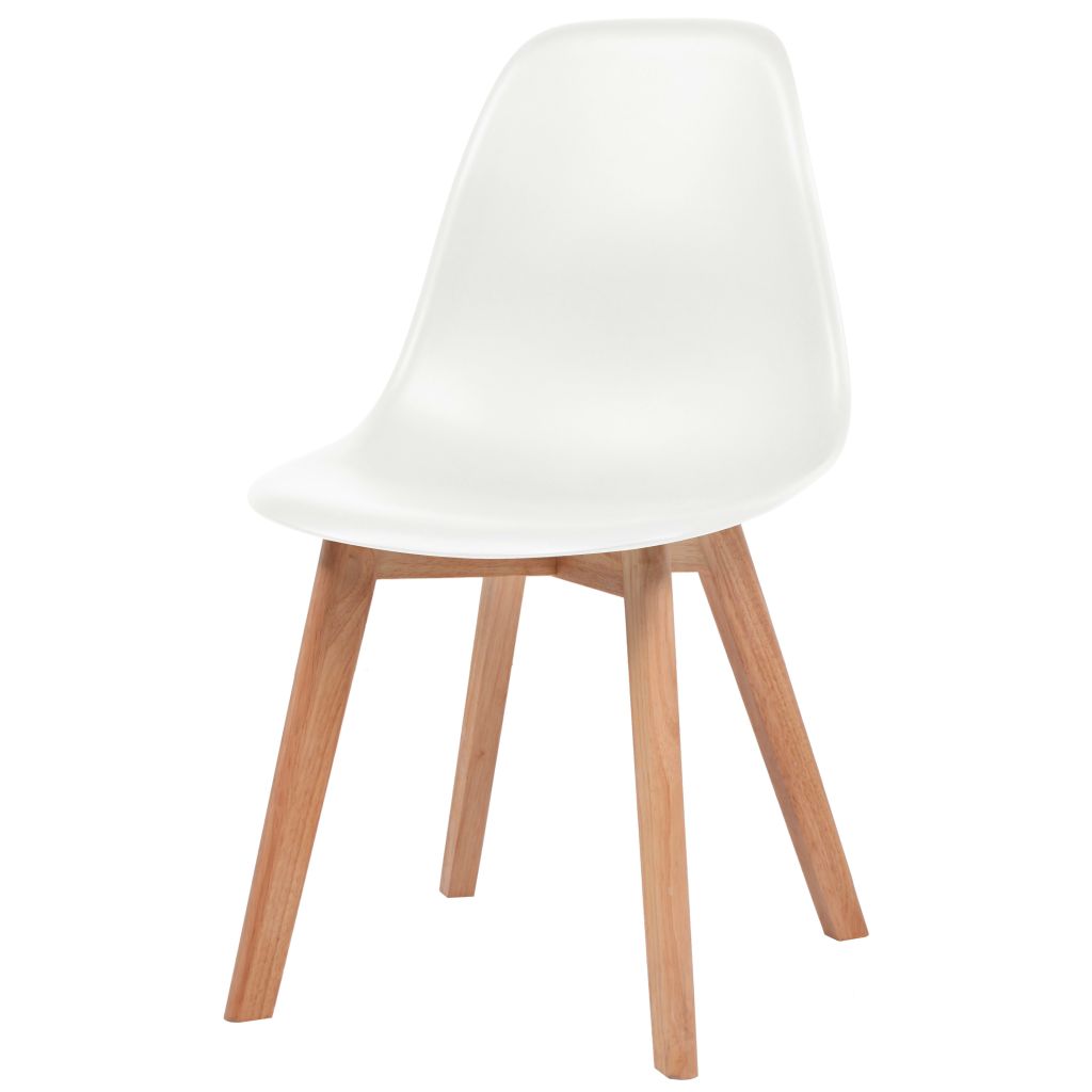 Dining Chairs 6 pcs White Plastic- Kitchen & Dining Room Chairs - HomeShopIreland - Home Shop Ireland - Kitchen & Dining Room Chairs - Dining Chairs 6 pcs White Plastic