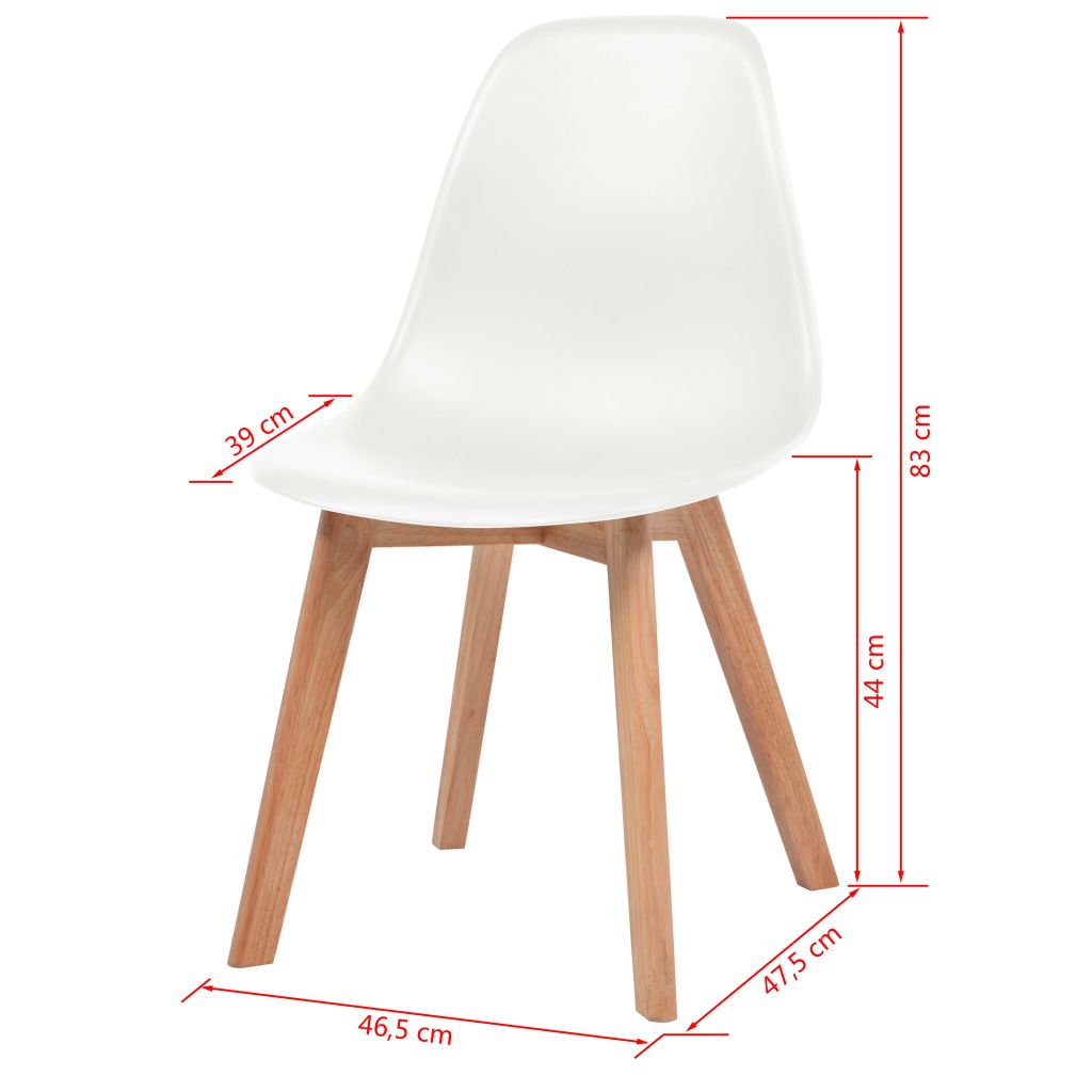 Dining Chairs 6 pcs White Plastic- Kitchen & Dining Room Chairs - HomeShopIreland - Home Shop Ireland - Kitchen & Dining Room Chairs - Dining Chairs 6 pcs White Plastic