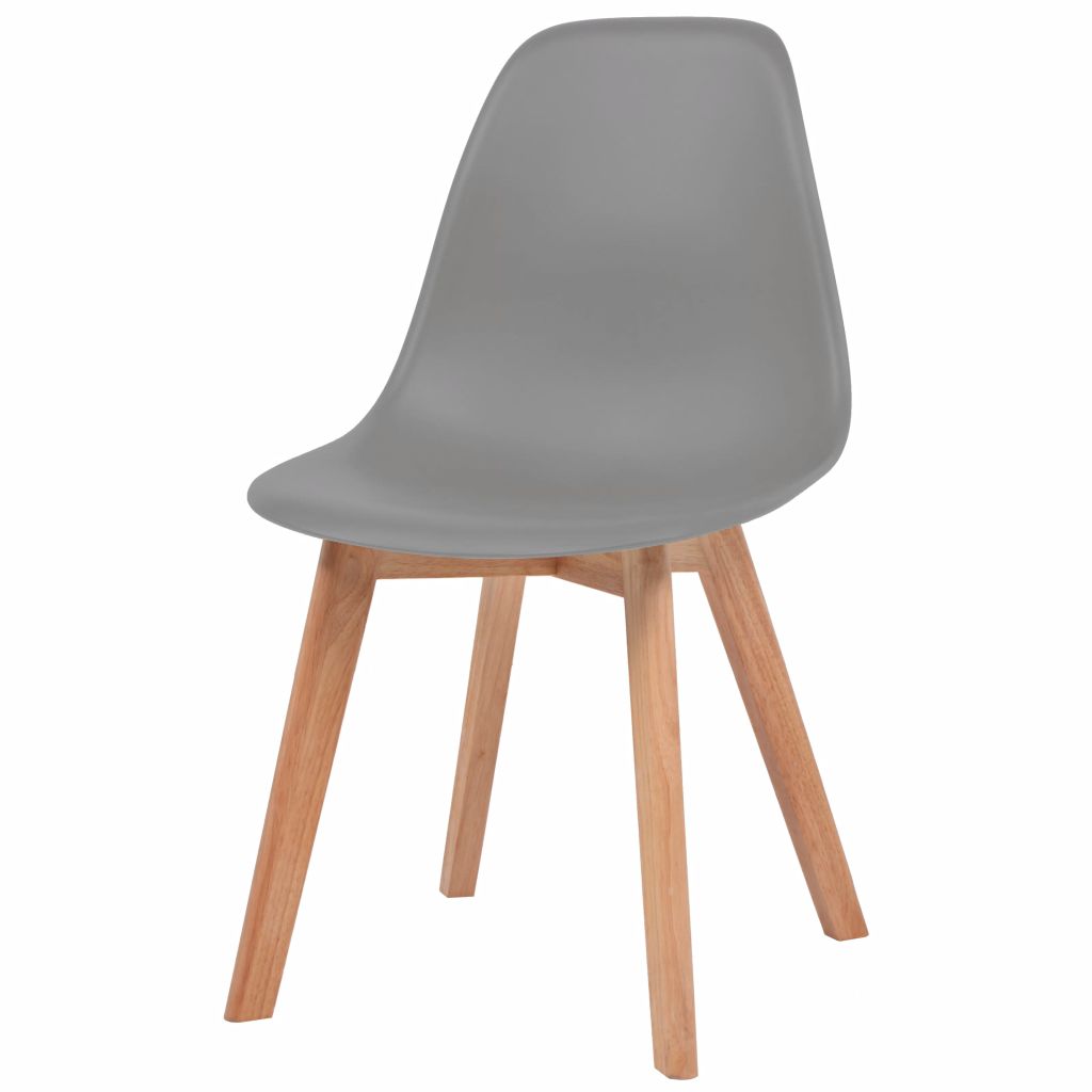 Dining Chairs 6 pcs Grey Plastic- Kitchen & Dining Room Chairs - HomeShopIreland - Home Shop Ireland - Kitchen & Dining Room Chairs - Dining Chairs 6 pcs Grey Plastic