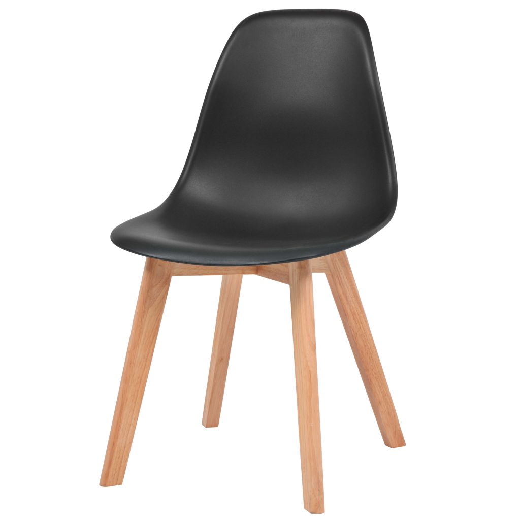 Dining Chairs 6 pcs Black Plastic- Kitchen & Dining Room Chairs - HomeShopIreland - Home Shop Ireland - Kitchen & Dining Room Chairs - Dining Chairs 6 pcs Black Plastic