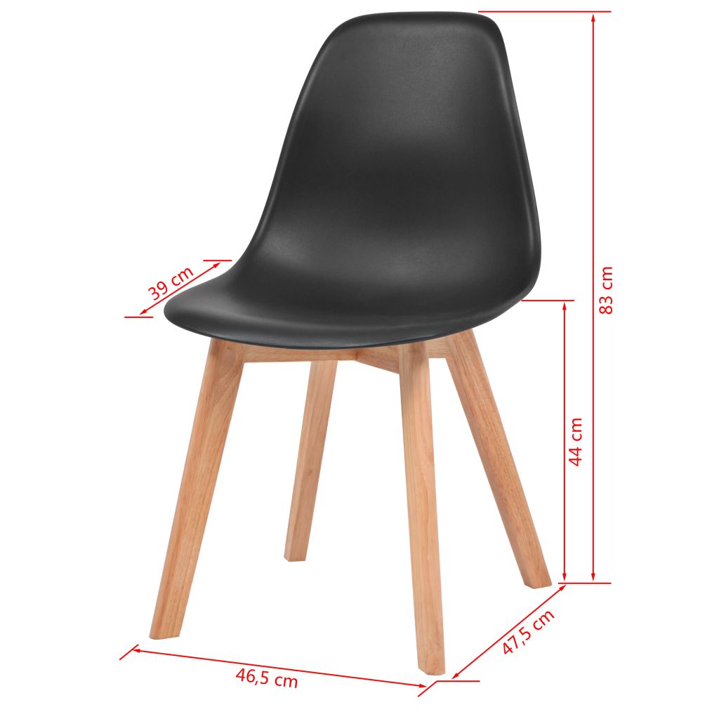Dining Chairs 6 pcs Black Plastic- Kitchen & Dining Room Chairs - HomeShopIreland - Home Shop Ireland - Kitchen & Dining Room Chairs - Dining Chairs 6 pcs Black Plastic