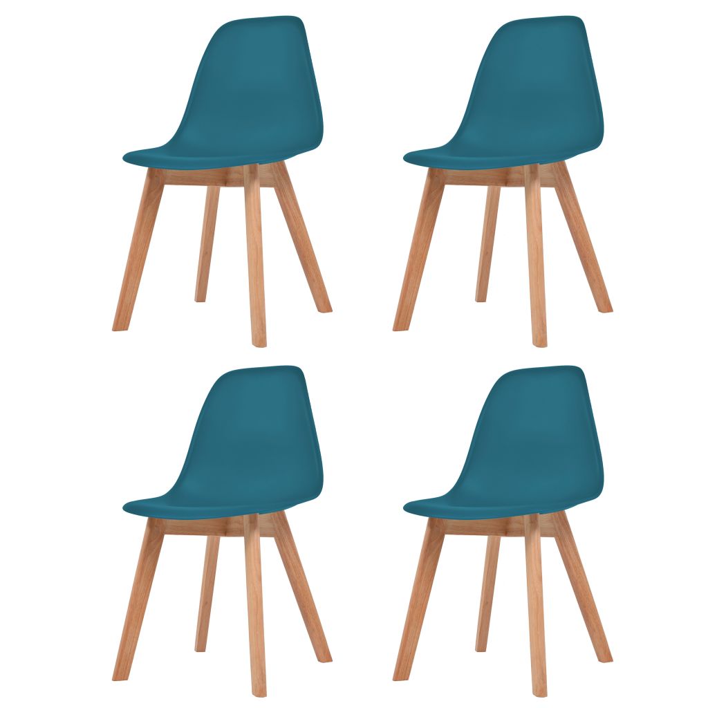 Dining Chairs 4 pcs Turquoise Plastic- Kitchen & Dining Room Chairs - HomeShopIreland - Home Shop Ireland - Kitchen & Dining Room Chairs - Dining Chairs 4 pcs Turquoise Plastic