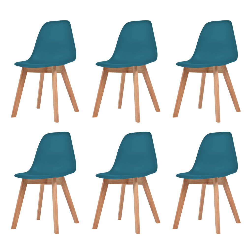 Dining Chairs 6 pcs Turquoise Plastic- Kitchen & Dining Room Chairs - HomeShopIreland - Home Shop Ireland - Kitchen & Dining Room Chairs - Dining Chairs 6 pcs Turquoise Plastic