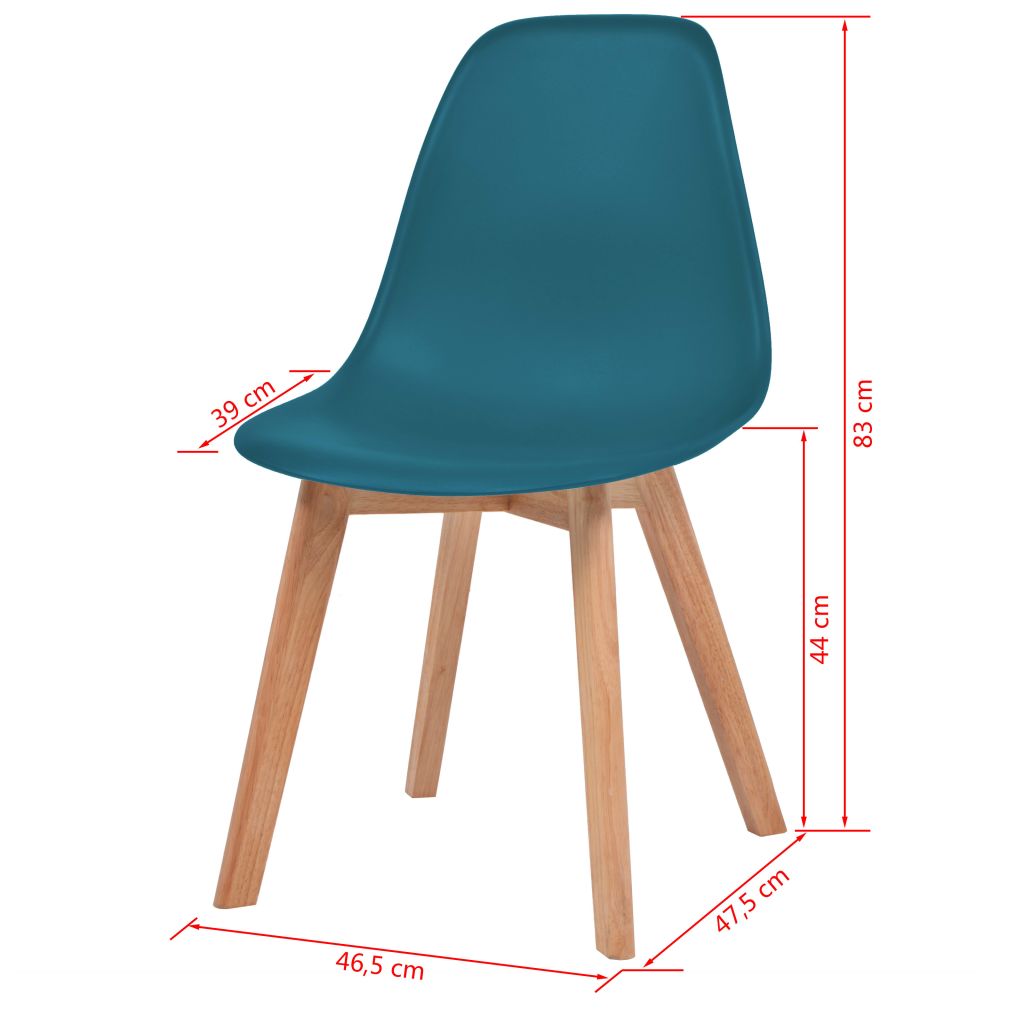 Dining Chairs 6 pcs Turquoise Plastic- Kitchen & Dining Room Chairs - HomeShopIreland - Home Shop Ireland - Kitchen & Dining Room Chairs - Dining Chairs 6 pcs Turquoise Plastic
