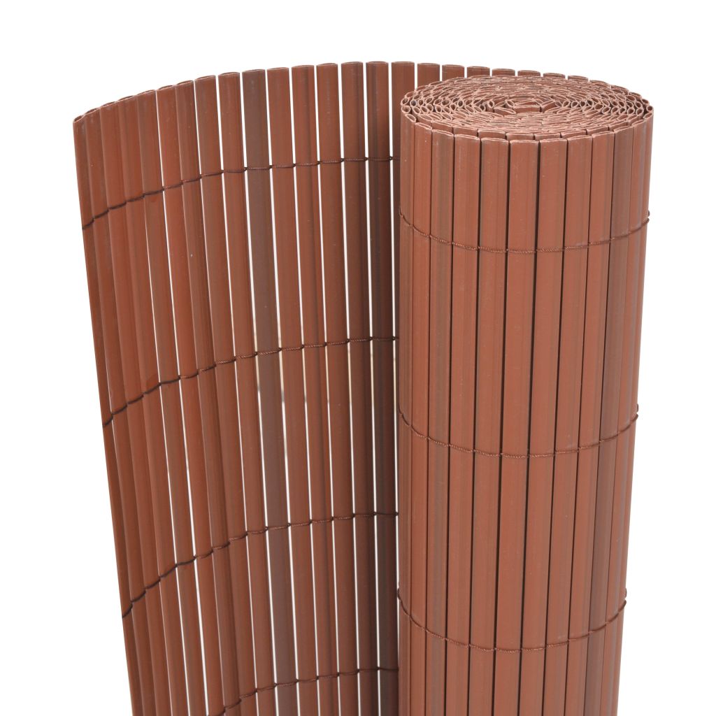 Double-Sided Garden Fence PVC 90x300 cm Brown- Fence Panels - HomeShopIreland - Home Shop Ireland - Fence Panels - Double-Sided Garden Fence PVC 90x300 cm Brown