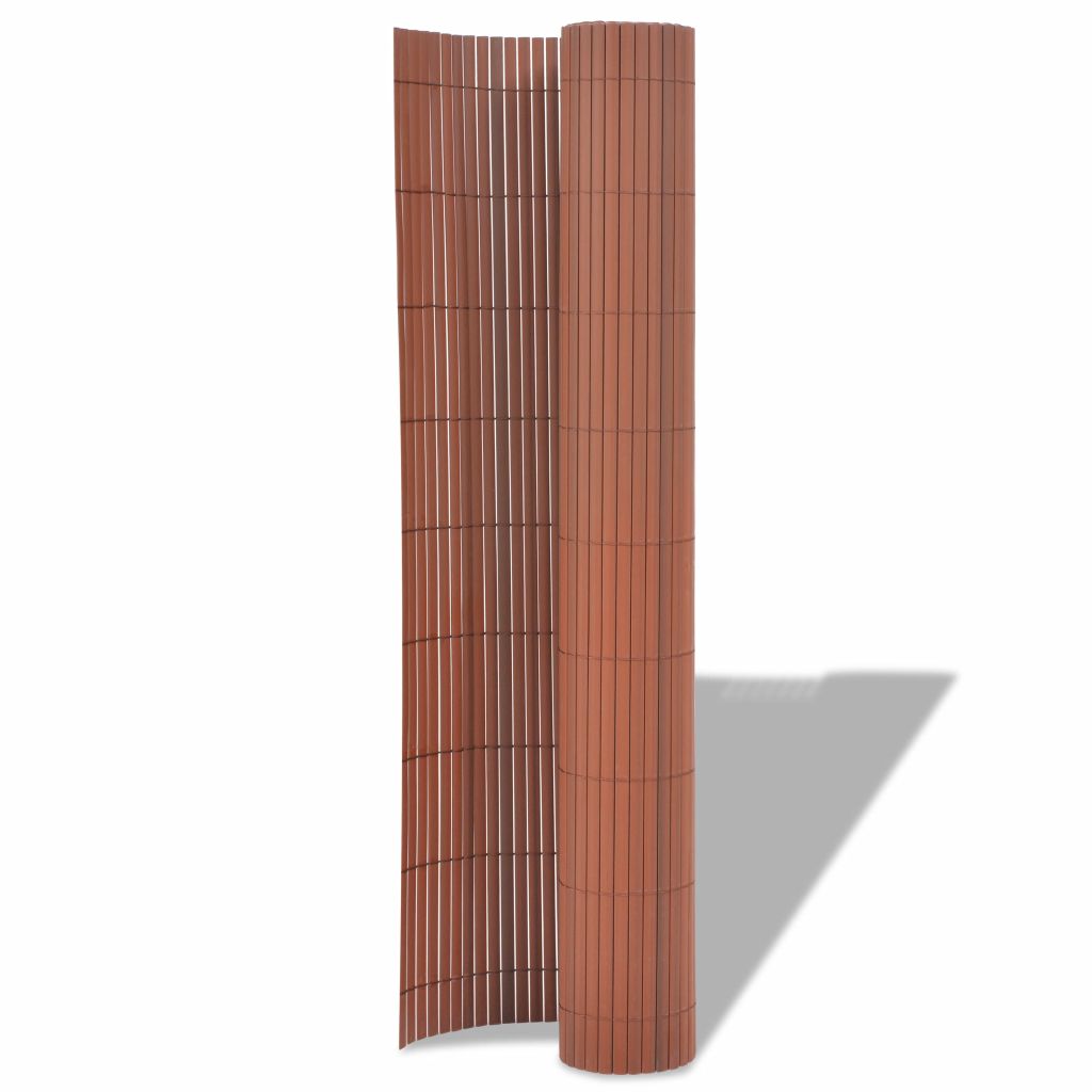 Double-Sided Garden Fence PVC 90x300 cm Brown- Fence Panels - HomeShopIreland - Home Shop Ireland - Fence Panels - Double-Sided Garden Fence PVC 90x300 cm Brown