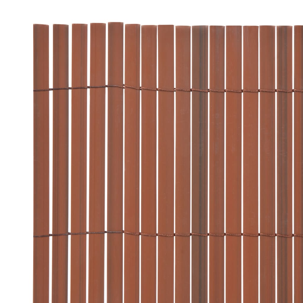 Double-Sided Garden Fence PVC 90x300 cm Brown- Fence Panels - HomeShopIreland - Home Shop Ireland - Fence Panels - Double-Sided Garden Fence PVC 90x300 cm Brown