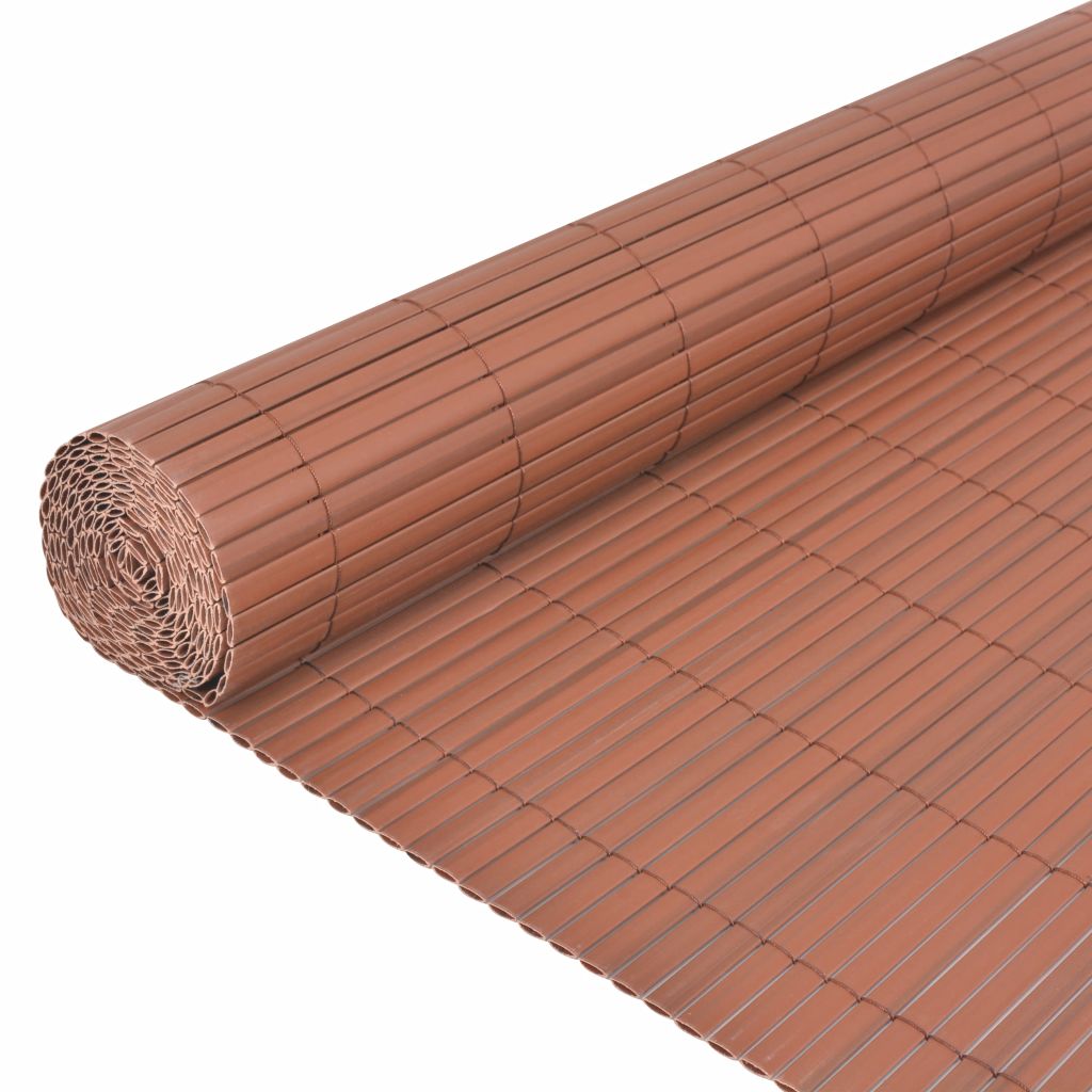 Double-Sided Garden Fence PVC 90x300 cm Brown- Fence Panels - HomeShopIreland - Home Shop Ireland - Fence Panels - Double-Sided Garden Fence PVC 90x300 cm Brown