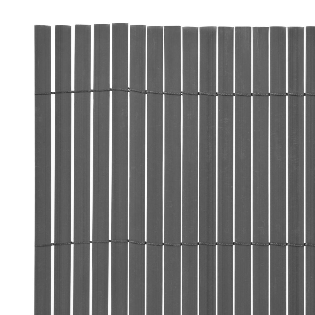 Double-Sided Garden Fence PVC 90x500 cm Grey- Fence Panels - HomeShopIreland - Home Shop Ireland - Fence Panels - Double-Sided Garden Fence PVC 90x500 cm Grey