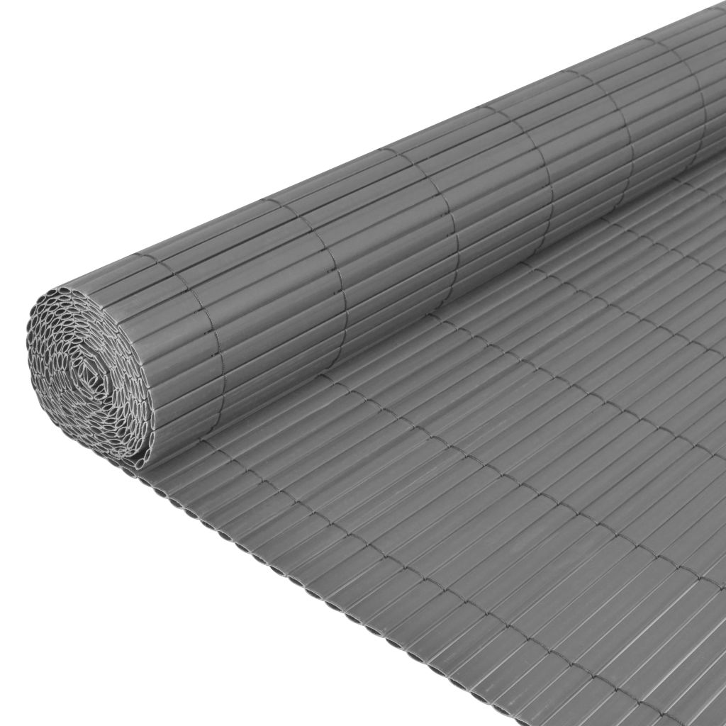 Double-Sided Garden Fence PVC 90x500 cm Grey- Fence Panels - HomeShopIreland - Home Shop Ireland - Fence Panels - Double-Sided Garden Fence PVC 90x500 cm Grey
