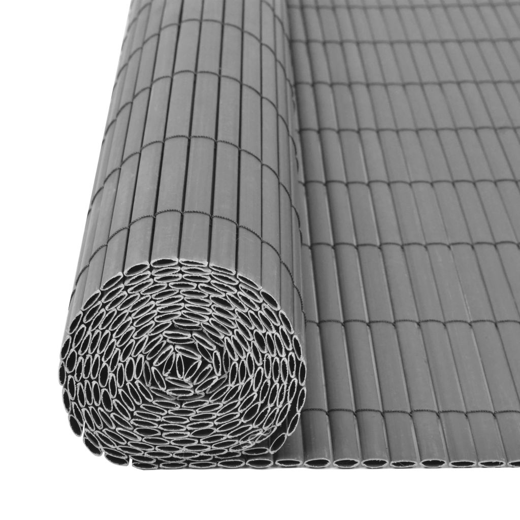 Double-Sided Garden Fence PVC 90x500 cm Grey- Fence Panels - HomeShopIreland - Home Shop Ireland - Fence Panels - Double-Sided Garden Fence PVC 90x500 cm Grey