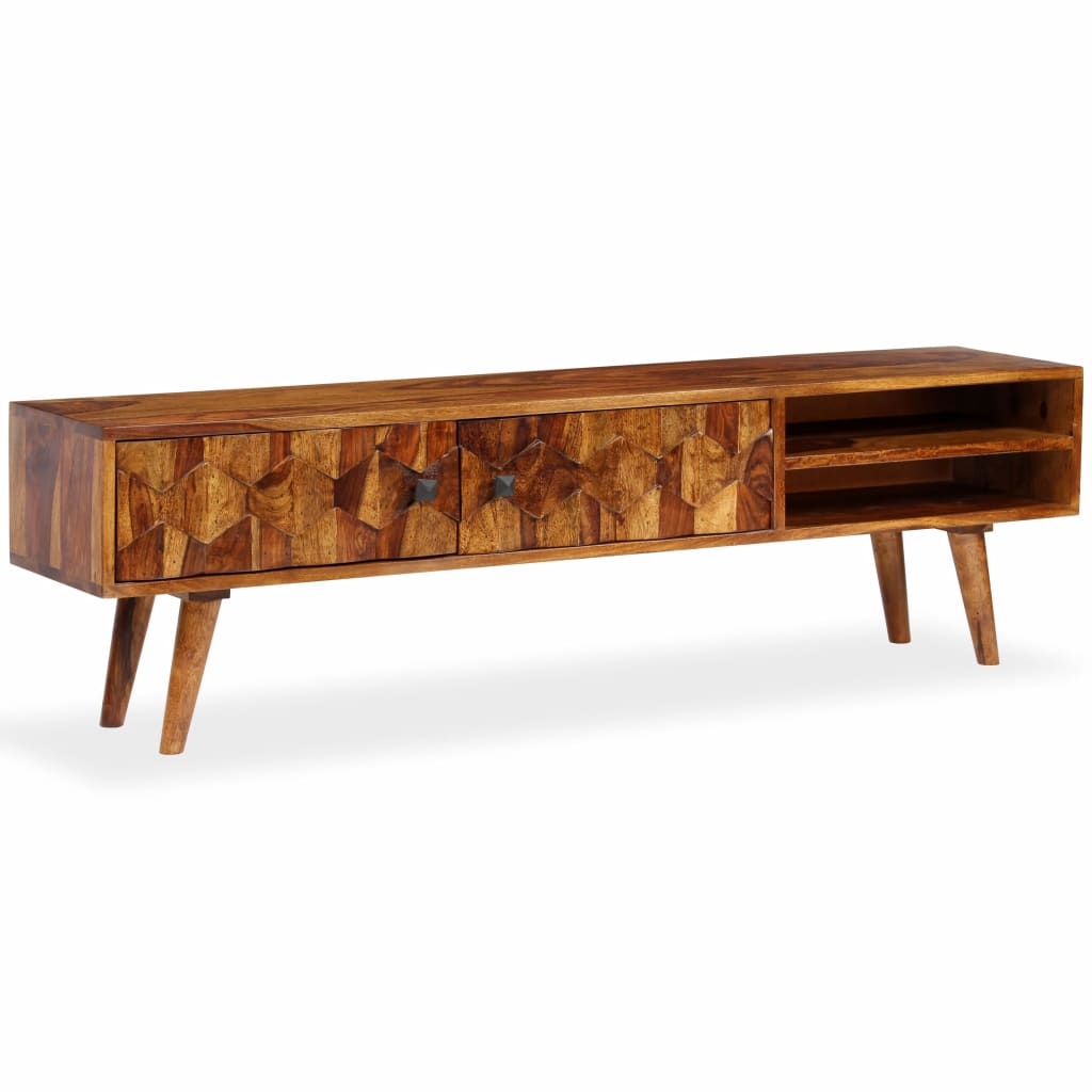 TV Cabinet Solid Sheesham Wood 140x30x40 cm- Entertainment Centres & TV Stands - HomeShopIreland - Home Shop Ireland - Entertainment Centres & TV Stands - TV Cabinet Solid Sheesham Wood 140x30x40 cm