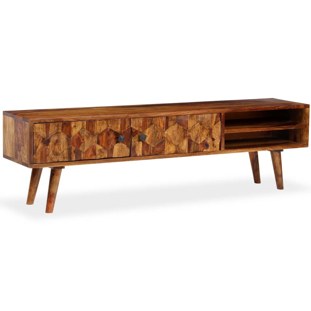 TV Cabinet Solid Sheesham Wood 140x30x40 cm- Entertainment Centres & TV Stands - HomeShopIreland - Home Shop Ireland - Entertainment Centres & TV Stands - TV Cabinet Solid Sheesham Wood 140x30x40 cm