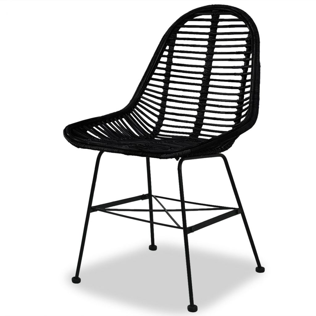 Dining Chairs 4 pcs Black Natural Rattan- Kitchen & Dining Room Chairs - HomeShopIreland - Home Shop Ireland - Kitchen & Dining Room Chairs - Dining Chairs 4 pcs Black Natural Rattan