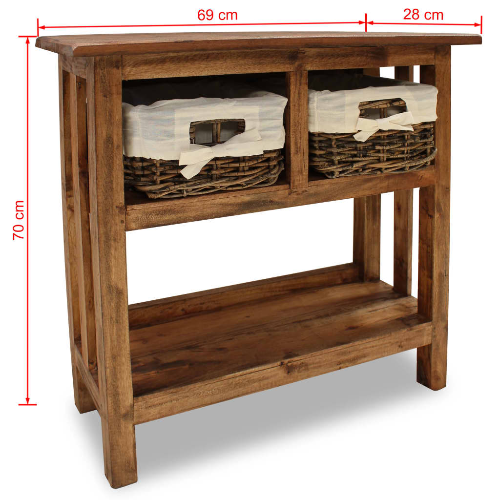 Console Table Solid Reclaimed Wood 69x28x70 cm- End Tables - HomeShopIreland - Home Shop Ireland - End Tables - Console Table Solid Reclaimed Wood 69x28x70 cm