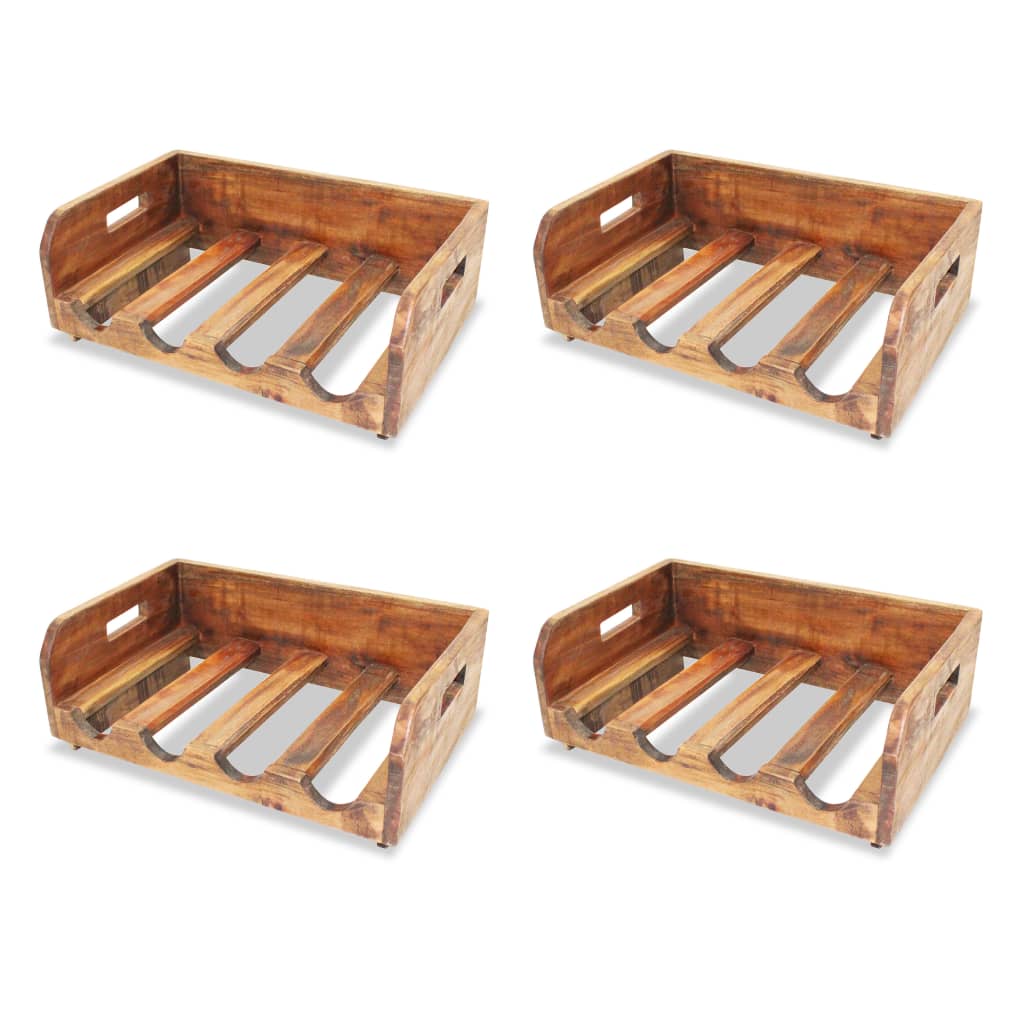 Wine Racks 4 pcs for 16 Bottles Solid Reclaimed Wood- Wine Racks - HomeShopIreland - Home Shop Ireland - Wine Racks - Wine Racks 4 pcs for 16 Bottles Solid Reclaimed Wood