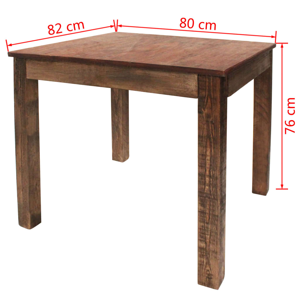 Dining Table Solid Reclaimed Wood 82x80x76 cm- Kitchen & Dining Room Tables - HomeShopIreland - Home Shop Ireland - Kitchen & Dining Room Tables - Dining Table Solid Reclaimed Wood 82x80x76 cm